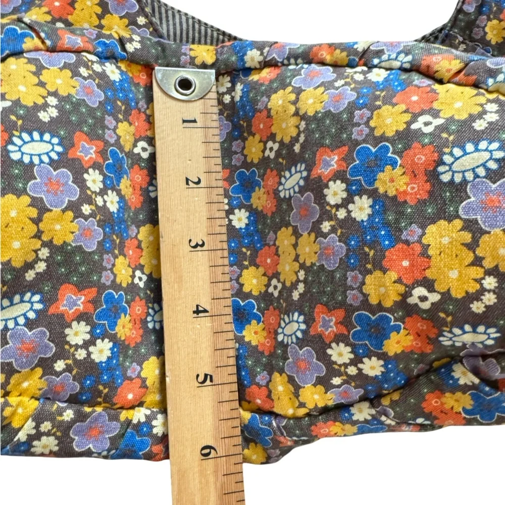 Y2K Unionbay large fabric‎ hobo tote with accent bow brown-multicolored